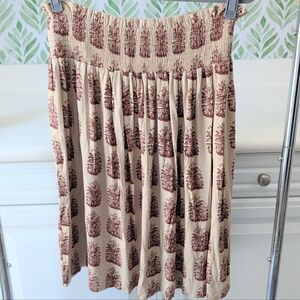 Kate Quinn Pineapple Pullon Smocked Skirt Medium Knee Length Summertime